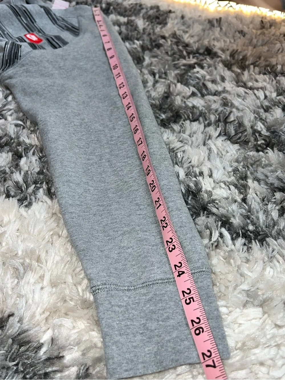 Nike Grey Striped Crewneck Sweatshirt
